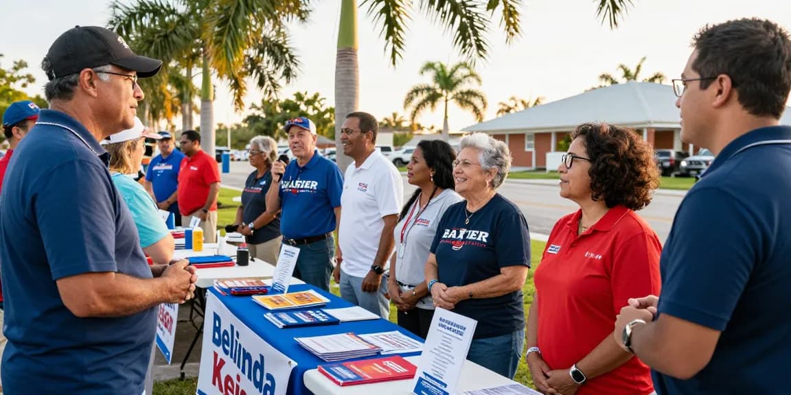 Community engagement event featuring Casey Askar and voters in Florida.