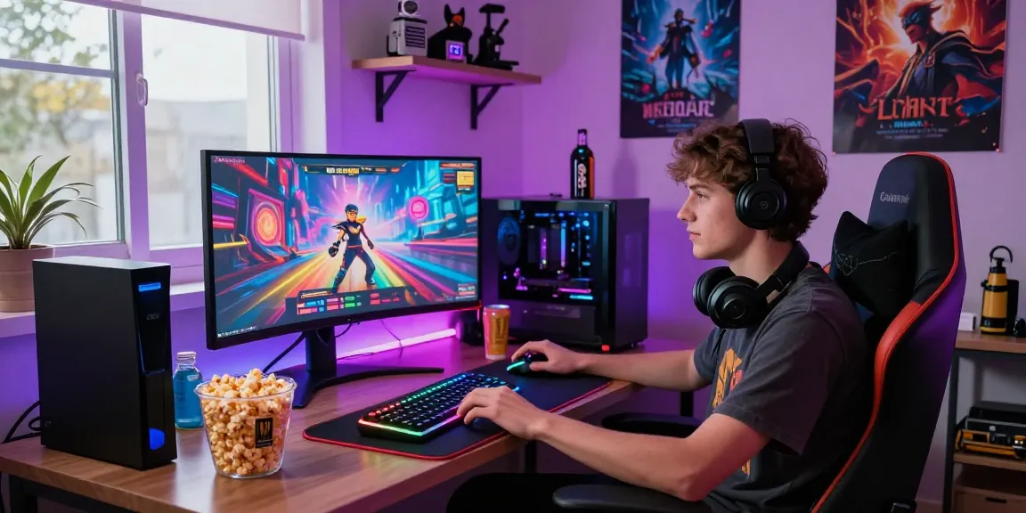 Immersive gaming setup highlighting free porn games in vibrant environment.