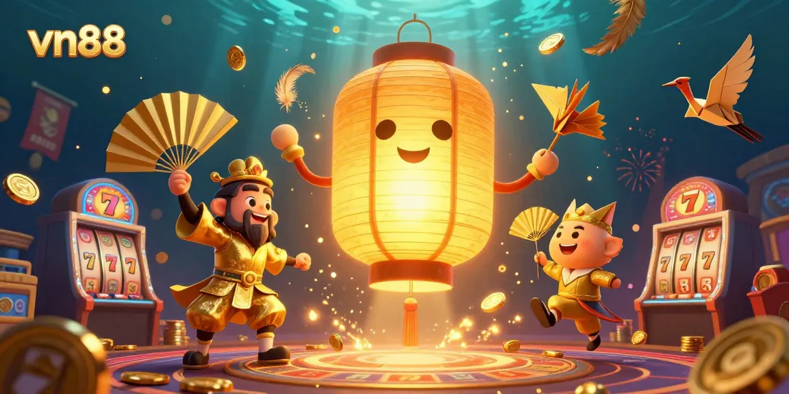 Engage with vn88 in this vibrant casino world filled with golden lanterns and dynamic gaming action.
