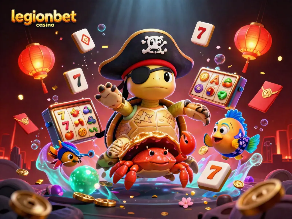 Win big at legionbet casino with exciting 3D slots, a pirate turtle, and treasure!