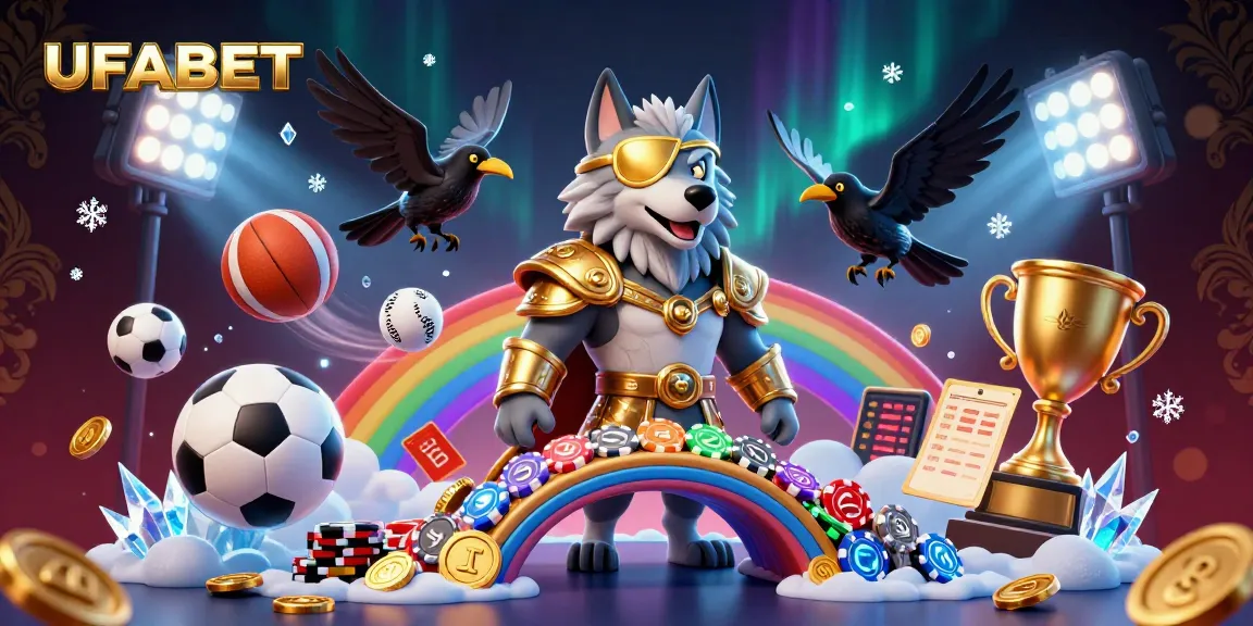 Place bets strategically with UFABET in this vibrant gambling scene showcasing Norse mythology elements.