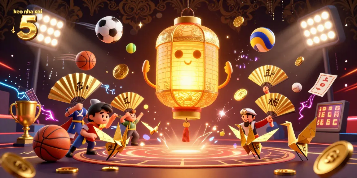 Engage with keo nha cai 5 action, showcasing dynamic sports betting elements and vibrant characters.