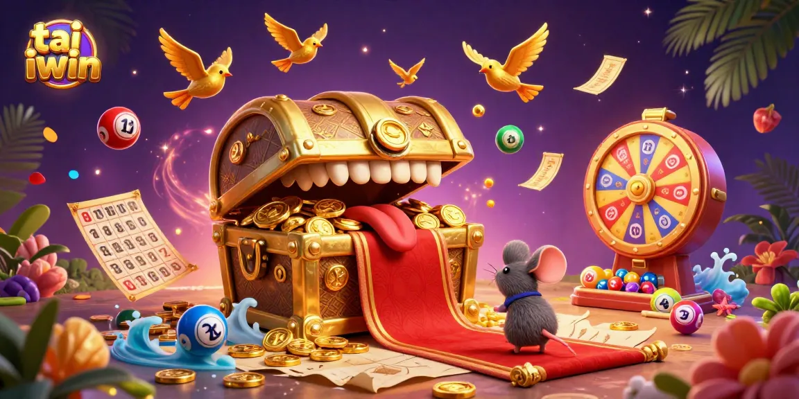 Experience the thrill of tai iwin with this vibrant casino scene featuring a treasure chest and dynamic elements.