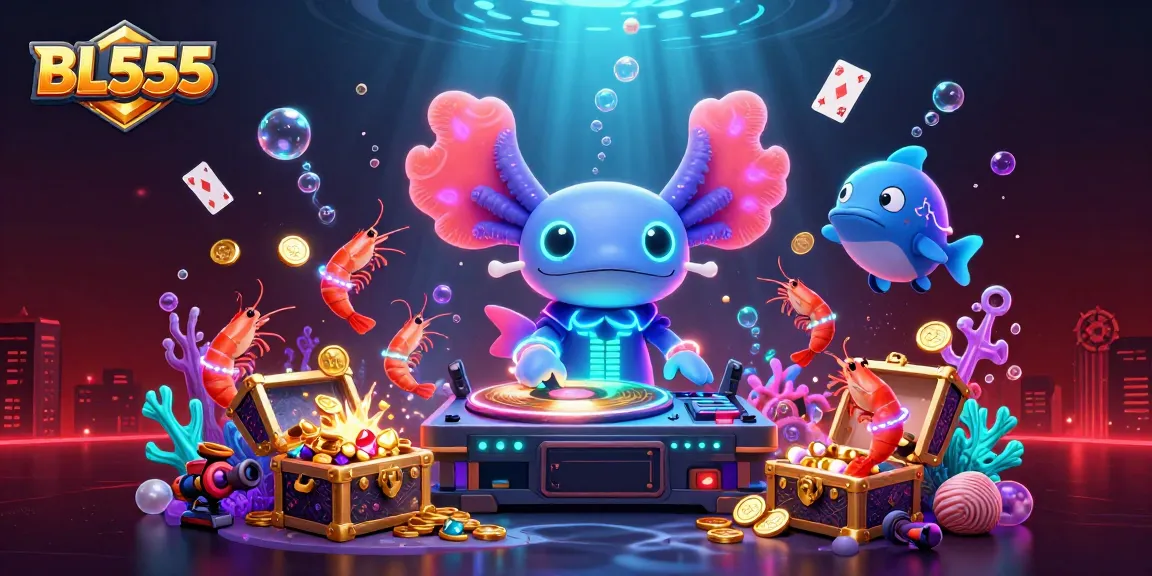 Experience gaming thrill at BL555 with a vibrant underwater casino scene featuring dynamic characters and stunning visuals.